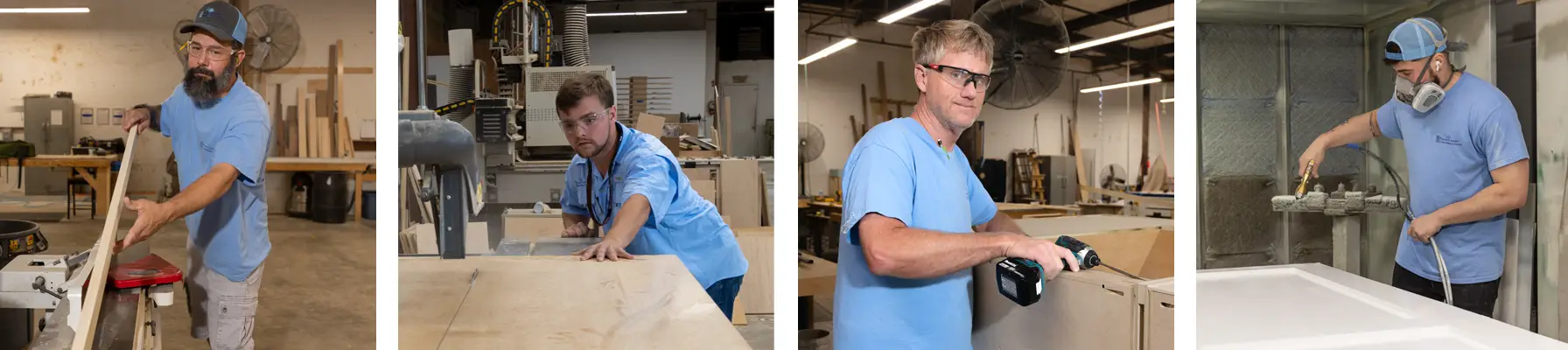 palm coast custom cabinets detail photos 2 Palm Coast crew in our shop building custom cabinetry.